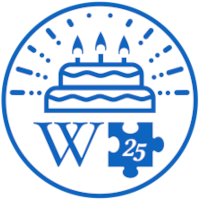 Macaron des 25 ans de Wikipédia
