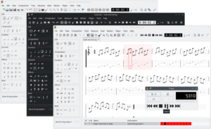 L'interface principal de TuxGuitar (source TuxGuitar.app)